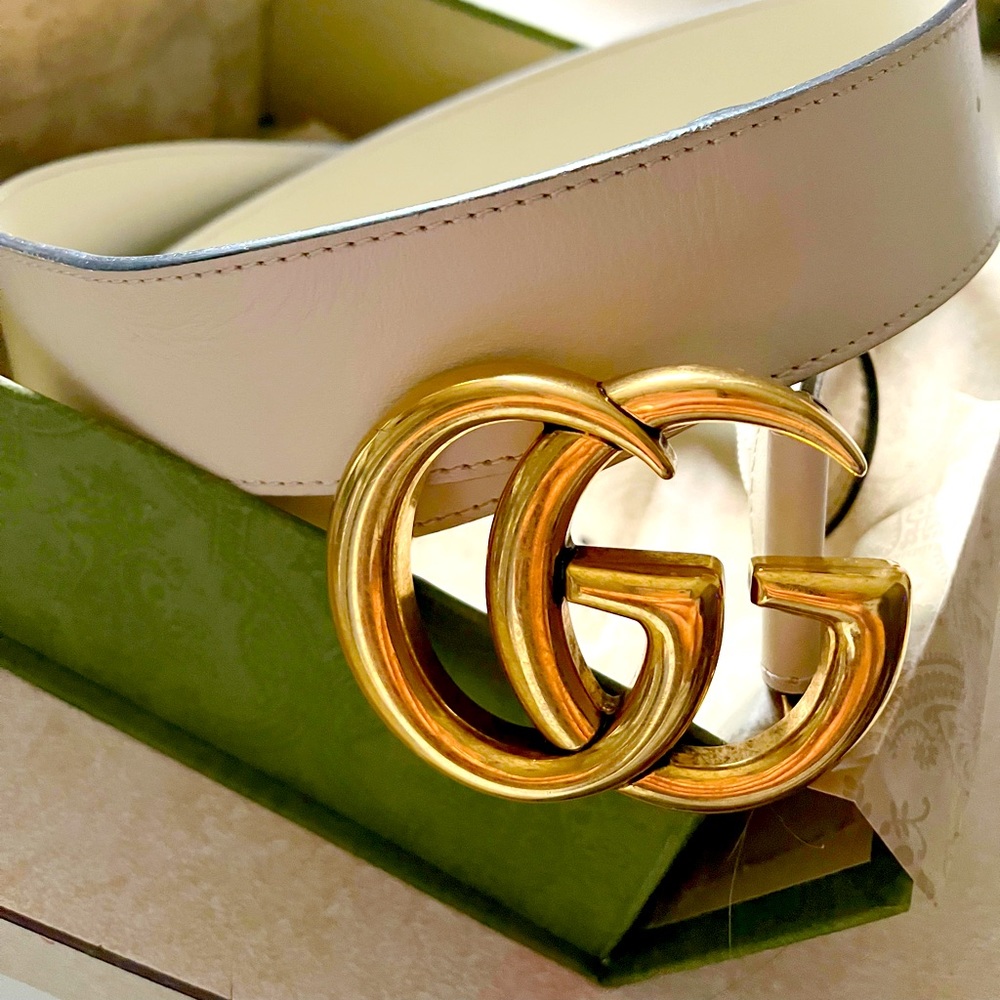 Gucci blond thick belt